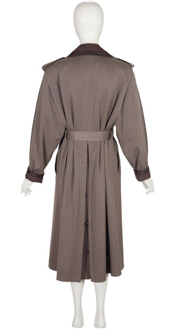 1980s Taupe Wool & Cashmere Trench Coat