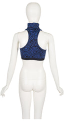 1986 S/S Op Art Cotton Knit High Neck Crop Top