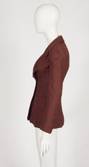 1974 Brown Linen Rounded Lapel Jacket