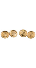 1980s "CC" Flap Bag Gold-Plated Cufflinks