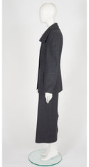 1997-98 F/W Gray Wool Asymmetrical Maxi Skirt Suit