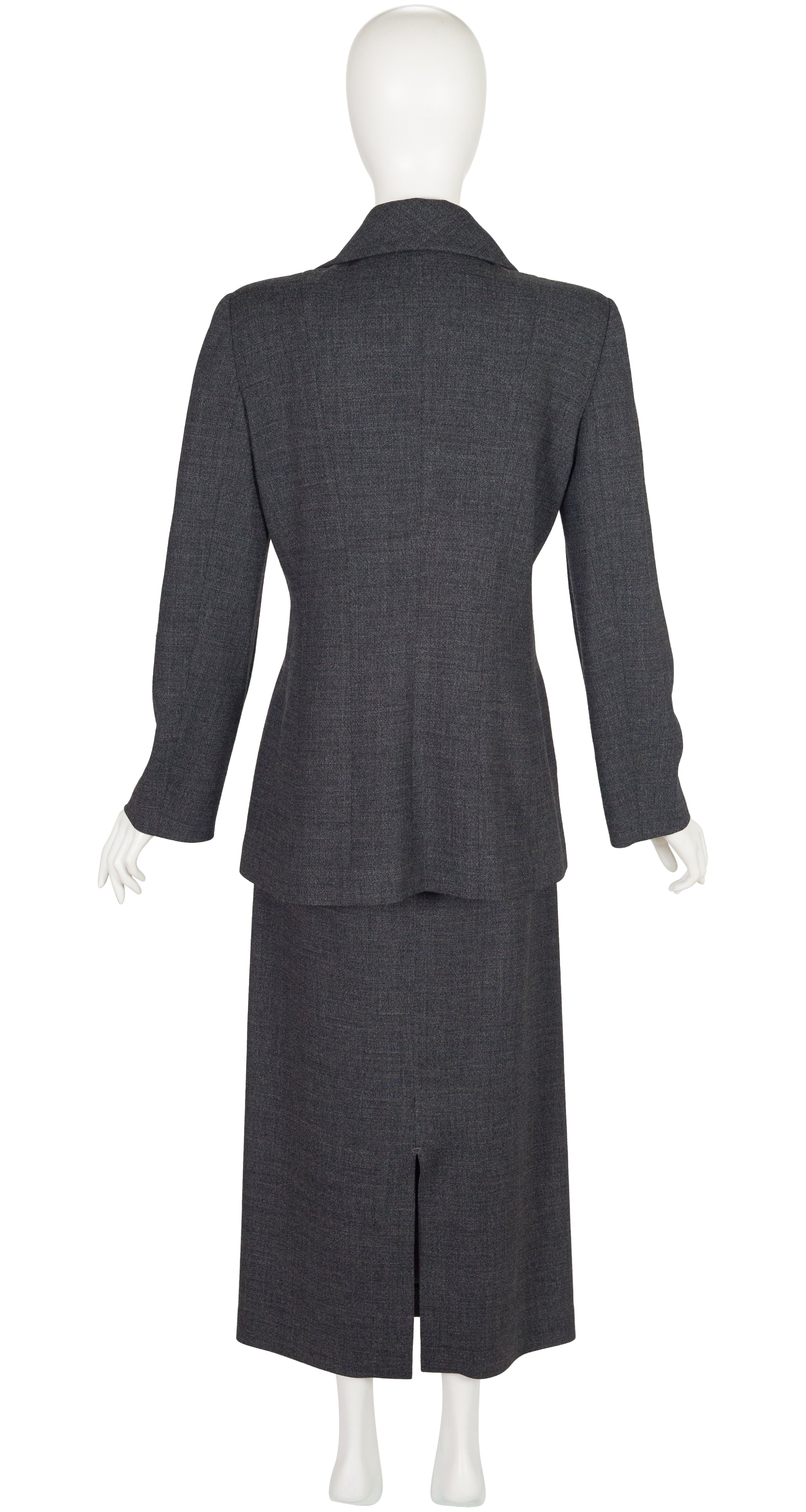 1997-98 F/W Gray Wool Asymmetrical Maxi Skirt Suit