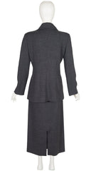 1997-98 F/W Gray Wool Asymmetrical Maxi Skirt Suit
