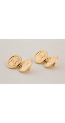 1980s "CC" Flap Bag Gold-Plated Cufflinks