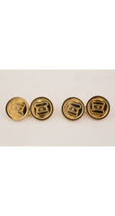 1980s "CC" Flap Bag Gold-Plated Cufflinks