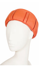 1960s Orange Straw Sculptural Pillbox Hat