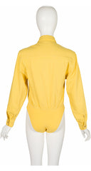 1993 Yellow Denim Cotton Logo Snap Bodysuit