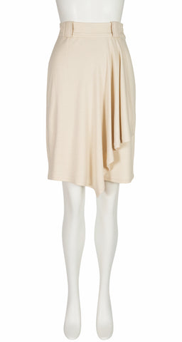 1989-90 F/W Ecru Wool Jersey Draped Skirt