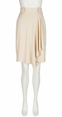 1989-90 F/W Ecru Wool Jersey Draped Skirt
