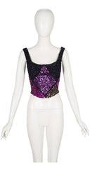 1992-93 F/W Harlequin Sequin & Ribbon Bustier Top