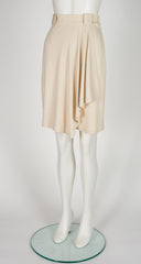 1989-90 F/W Ecru Wool Jersey Draped Skirt