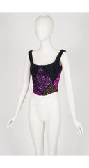 1992-93 F/W Harlequin Sequin & Ribbon Bustier Top
