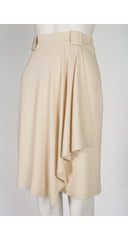 1989-90 F/W Ecru Wool Jersey Draped Skirt