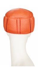 1960s Orange Straw Sculptural Pillbox Hat