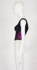 1992-93 F/W Harlequin Sequin & Ribbon Bustier Top