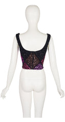 1992-93 F/W Harlequin Sequin & Ribbon Bustier Top