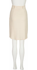 1989-90 F/W Ecru Wool Jersey Draped Skirt