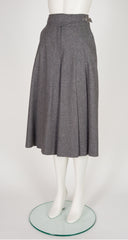 1980s Gray Wool Pleated High-Waisted Culottes