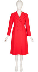 1970s Vermilion Red Wool Double-Breasted Coat