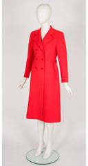 1970s Vermilion Red Wool Double-Breasted Coat