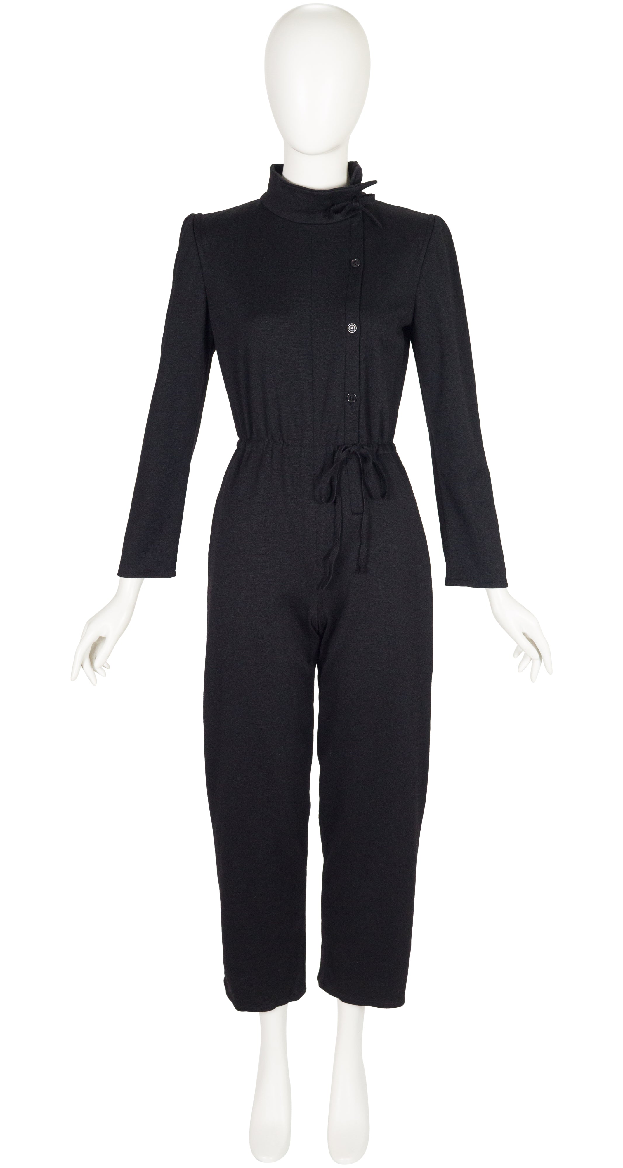 1979-80 F/W Black Wool Jersey Long Sleeve Jumpsuit