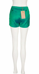 1996 S/S NWT Iridescent Green Shantung Silk Shorts