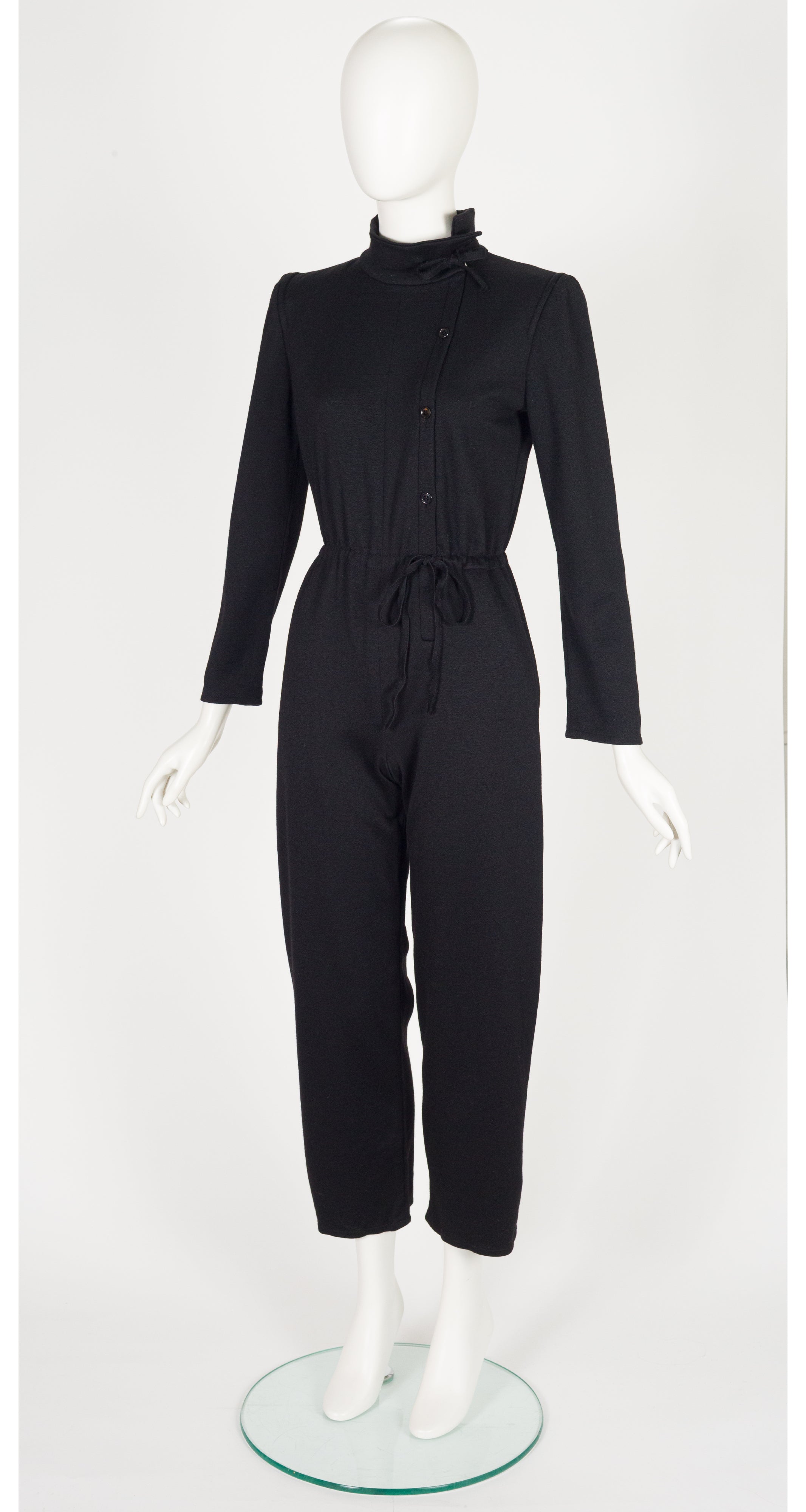 1979-80 F/W Black Wool Jersey Long Sleeve Jumpsuit