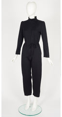 1979-80 F/W Black Wool Jersey Long Sleeve Jumpsuit