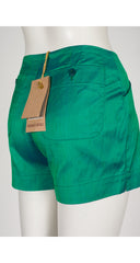 1996 S/S NWT Iridescent Green Shantung Silk Shorts