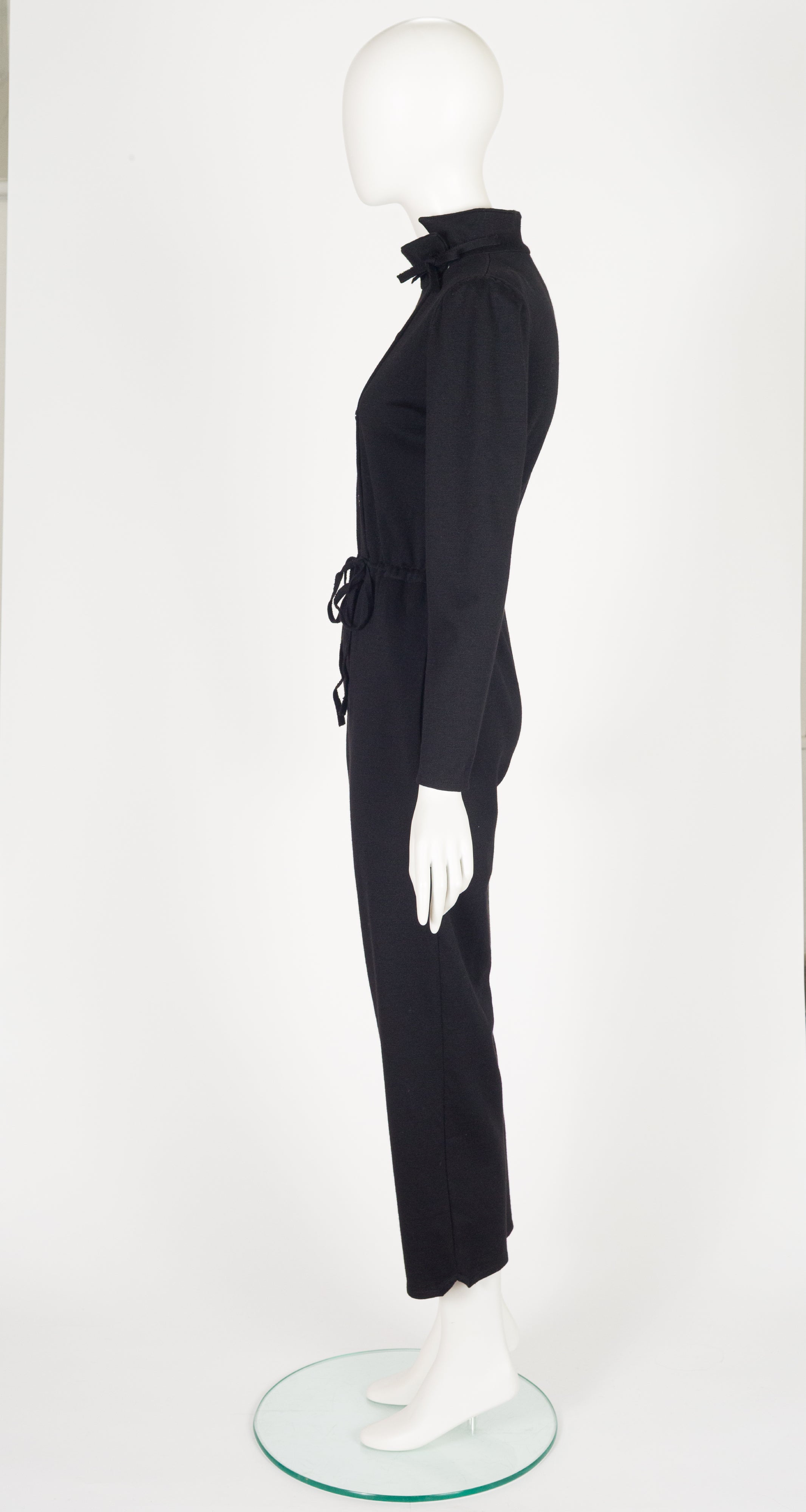 1979-80 F/W Black Wool Jersey Long Sleeve Jumpsuit