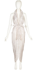 1996 S/S NWT Striped Silk Plunge Neck Dress