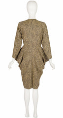 1984-85 F/W Draped Wool Double-Breasted Dress