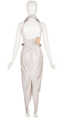 1996 S/S NWT Striped Silk Plunge Neck Dress