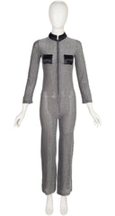 1960s Space Age Silver Zip-Up Jumpsuit