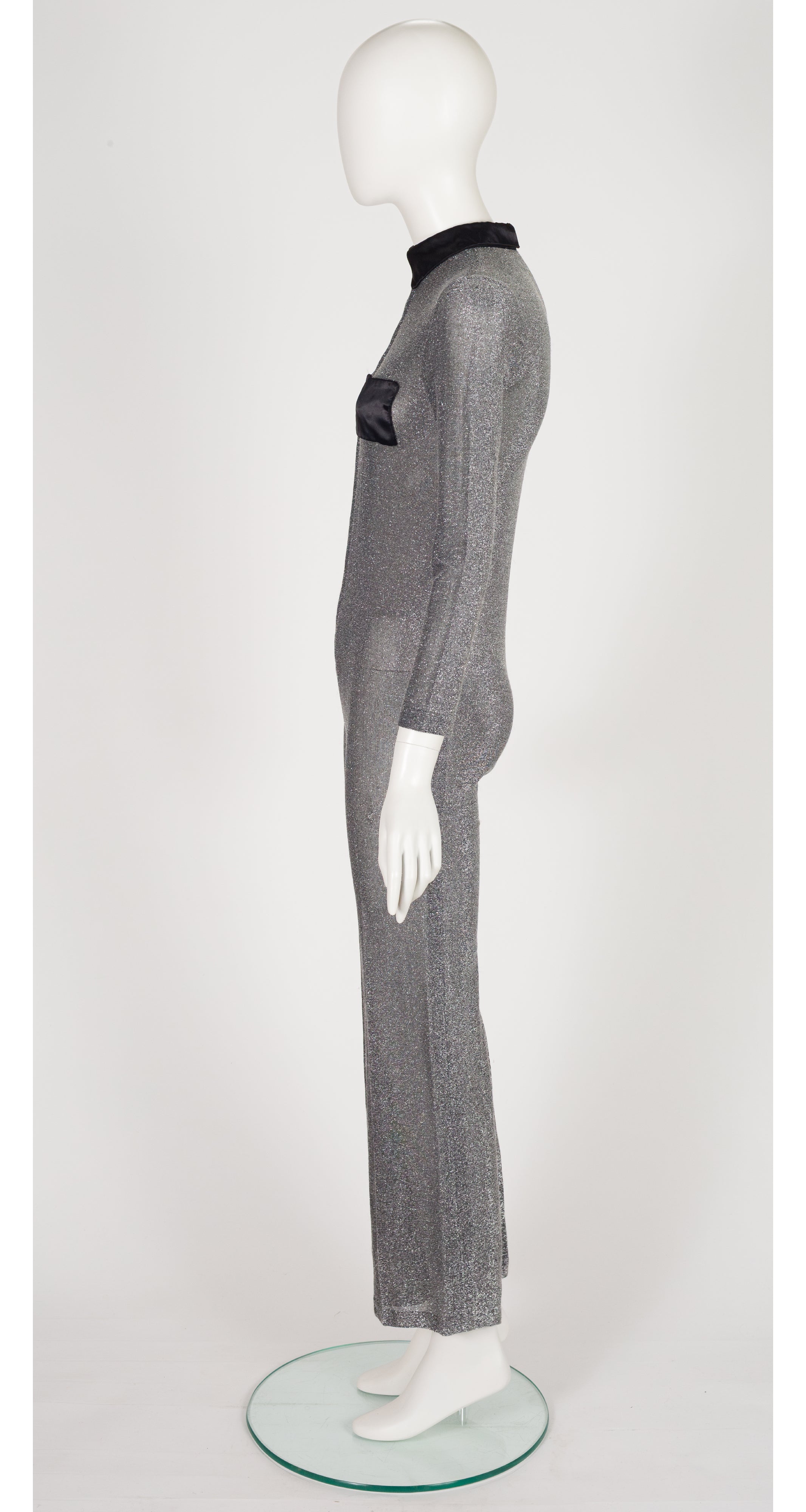 1960s Space Age Silver Zip-Up Jumpsuit