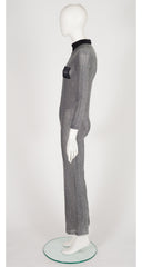 1960s Space Age Silver Zip-Up Jumpsuit