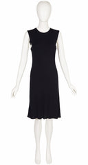 1997 Black Viscose Jersey Sleeveless Dress