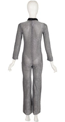 1960s Space Age Silver Zip-Up Jumpsuit