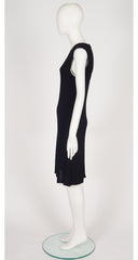 1997 Black Viscose Jersey Sleeveless Dress