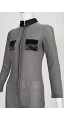 1960s Space Age Silver Zip-Up Jumpsuit