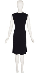 1997 Black Viscose Jersey Sleeveless Dress