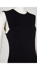 1997 Black Viscose Jersey Sleeveless Dress
