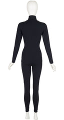 1990s Black Cotton Jersey Long Sleeve Catsuit