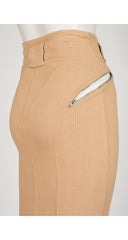 1985 S/S Beige Cotton Knit Bodycon Zip Skirt