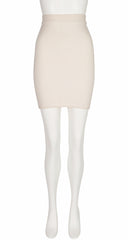 1990s Cream Knit Bodycon Mini Skirt
