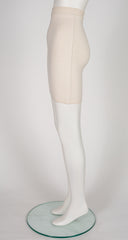 1990s Cream Knit Bodycon Mini Skirt