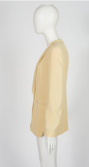 1993 S/S Butter Yellow Silk Layered Shawl Collar Blazer