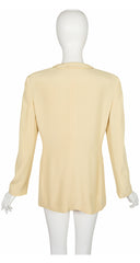 1993 S/S Butter Yellow Silk Layered Shawl Collar Blazer
