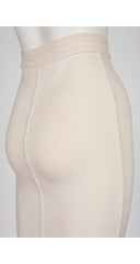 1990s Cream Knit Bodycon Mini Skirt