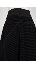 2000 F/W Black Ribbed Cotton Velvet Circle Skirt